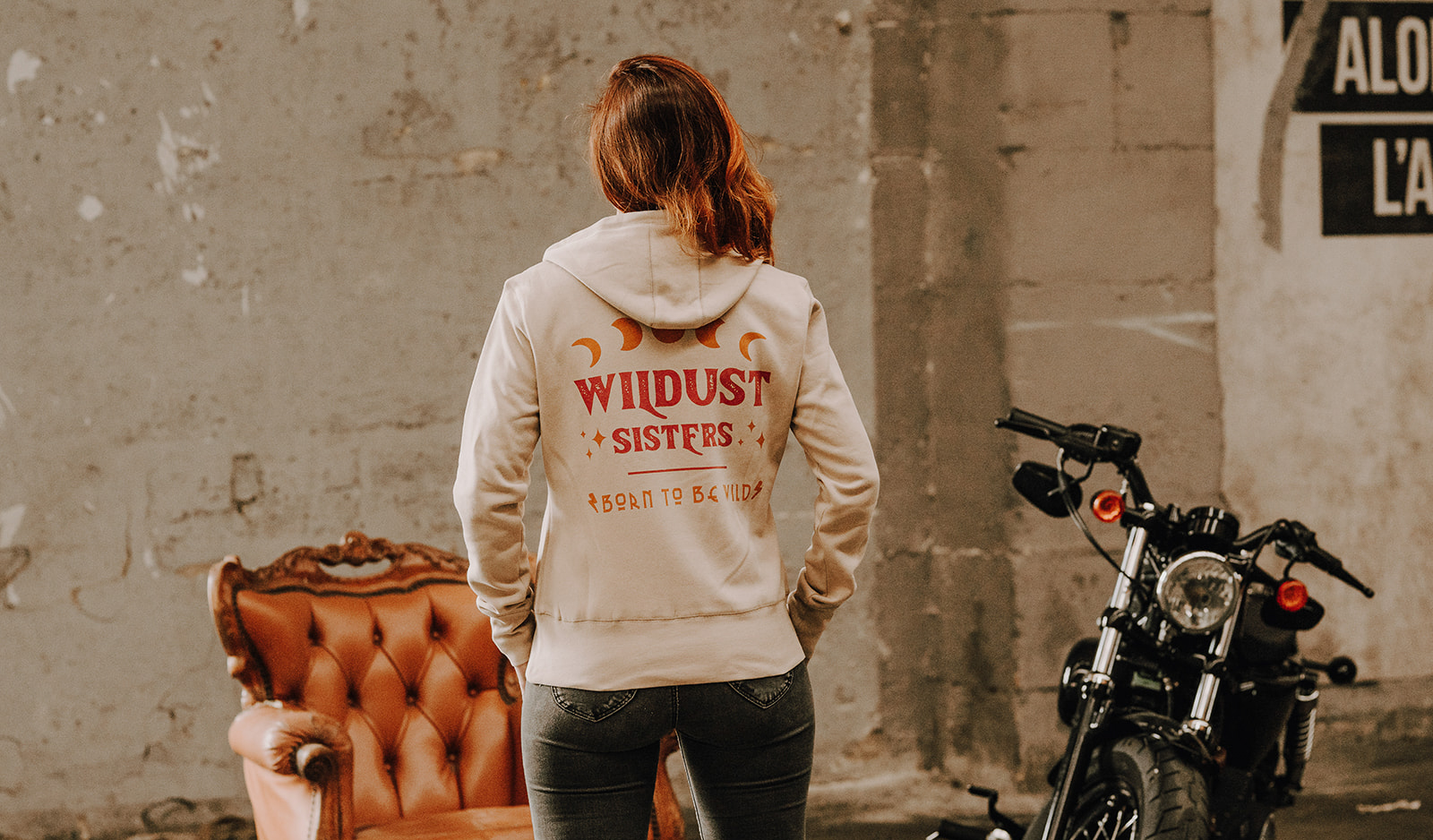 hoodie sweater sand color wildust for woman rider